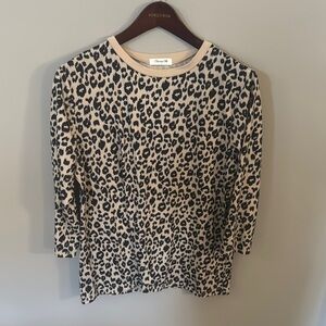 Leopard Print 3/4 Length Long Sleeve Top